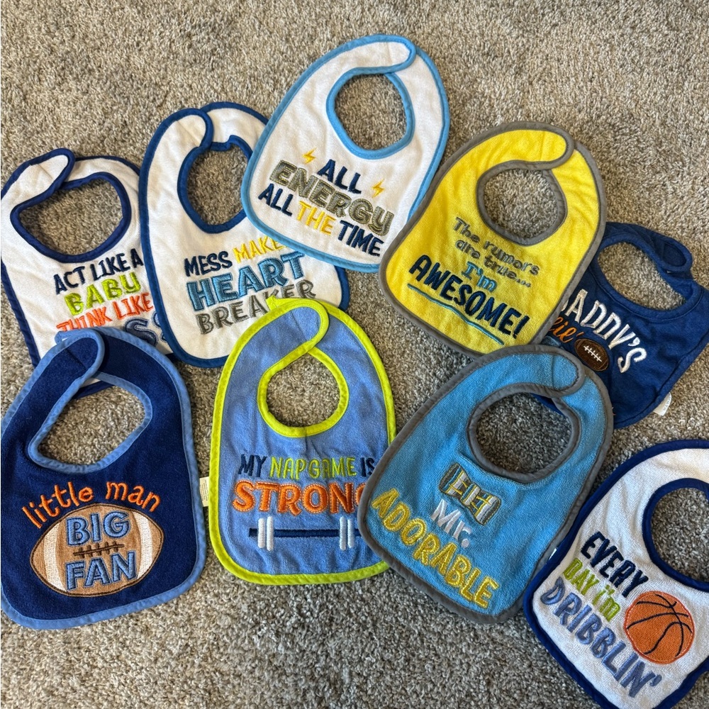Gerber Baby Bibs Set - Blue, Yellow, Green